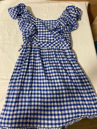 Vestido vichy azul y blanco - Talla 11-12