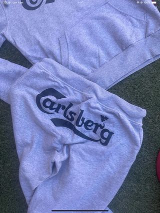 Tuta sportiva Carlsberg grigia palestra danza pesi
