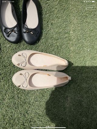Ballerine beige e nere, tg 36