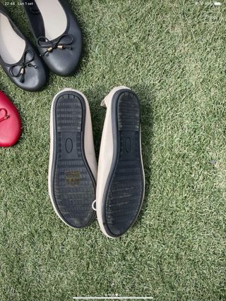 Ballerine beige e nere, tg 36