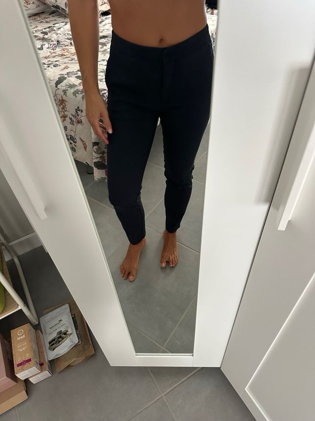 Pantalón Zara vestir azul marino