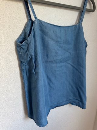 Top de tirantes azul S Mango