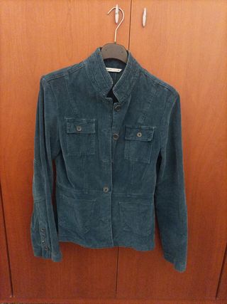 Chaqueta blazer pana azul marino talla S
