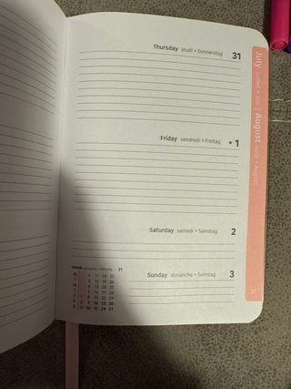 Agenda 2025-2026 rosa glitter