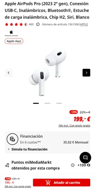 Airpods Pro Apple 2ª Gen. Blanco - USB-C