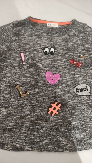 Jersey H&M niña gris - Talla 4A