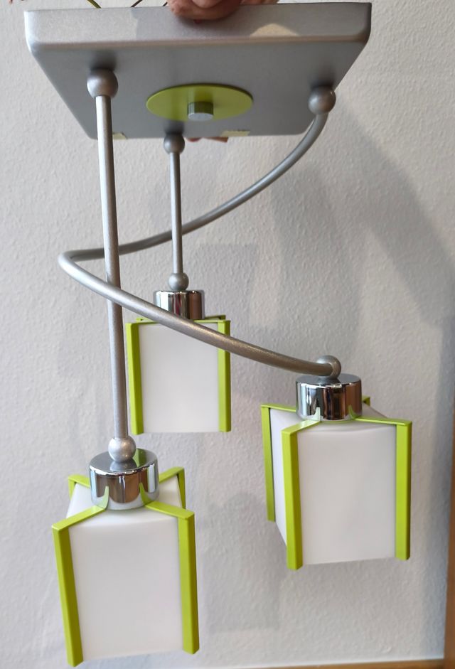 Lámpara moderna 3 luces - verde plata