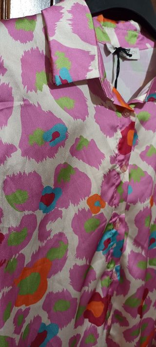 Blusa satin stampa animalier