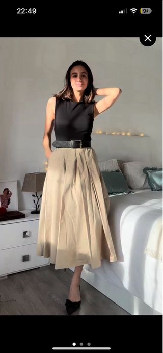 VESTIDO COMBINADO HOMBRERAS ZARA 