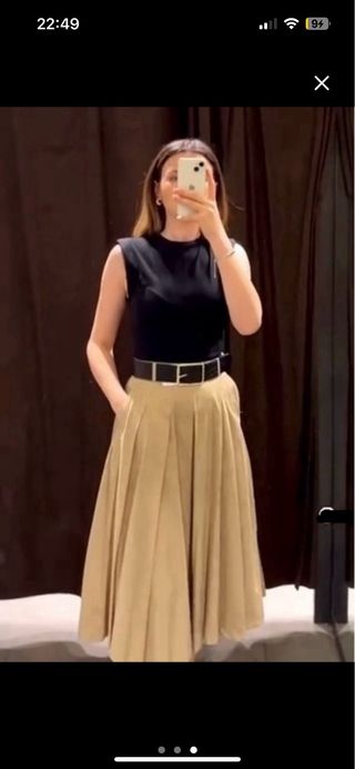 VESTIDO COMBINADO HOMBRERAS ZARA 
