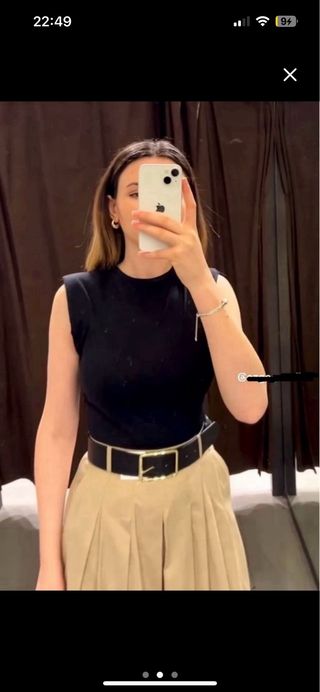 VESTIDO COMBINADO HOMBRERAS ZARA 