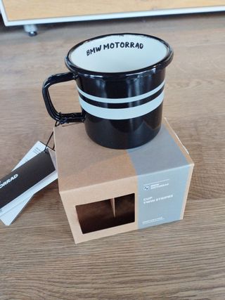 TAZA BMW ESMALTADA TWIN STRIPES NEGRA 76618546722 