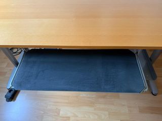 Escritorio madera-metal, soporte teclado