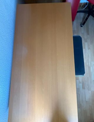 Escritorio madera-metal, soporte teclado