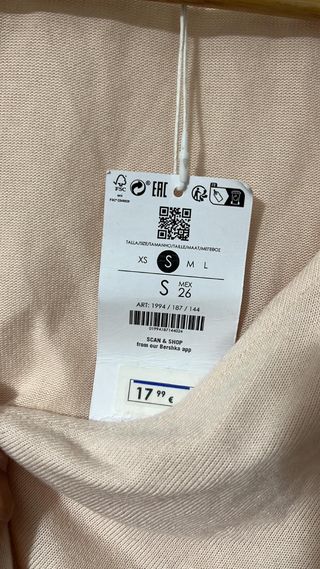 Top Bershka rosa talla S