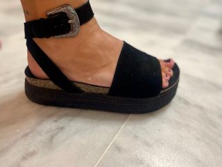 Sandalias plataforma Mango negras