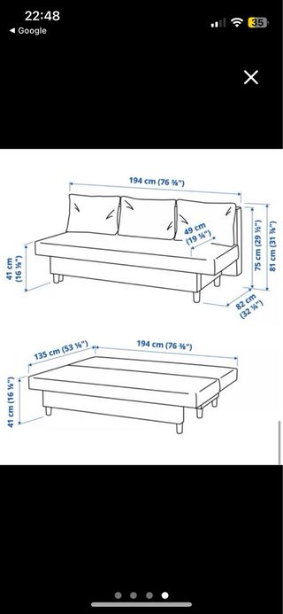 Sofá cama Ikea 3 plazas