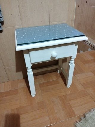 Mesita noche blanca - madera