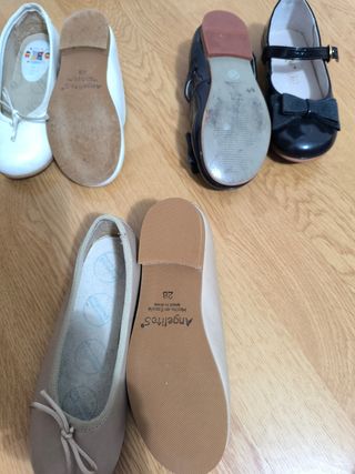 Zapatos niña piel - 3 pares