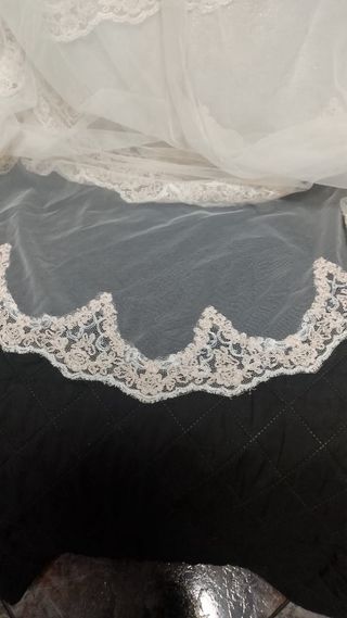 Velo novia blanco - encaje