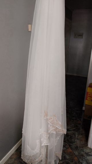 Velo novia blanco - encaje