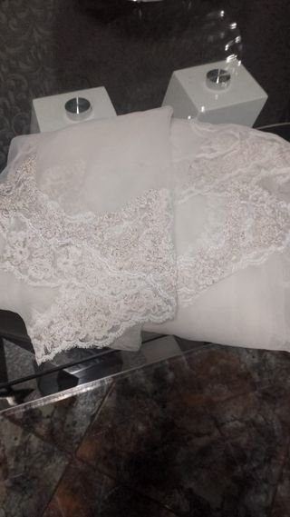 Velo novia blanco - encaje