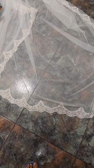 Velo novia blanco - encaje