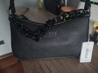 Mini borsa Guess nera a tracolla