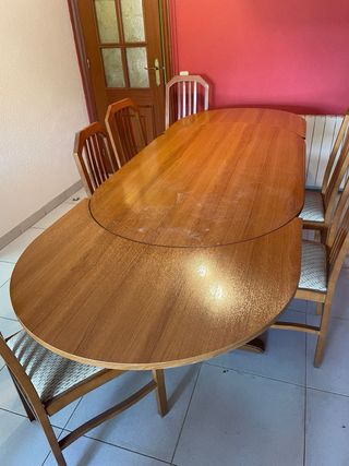 OFERTA!!: Mesa ovalada madera + 6 sillas