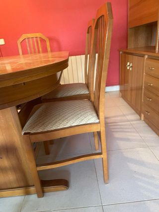 OFERTA!!: Mesa ovalada madera + 6 sillas