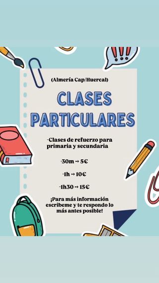 Clases particulares de Inglés (Alm Cap y Huercal)