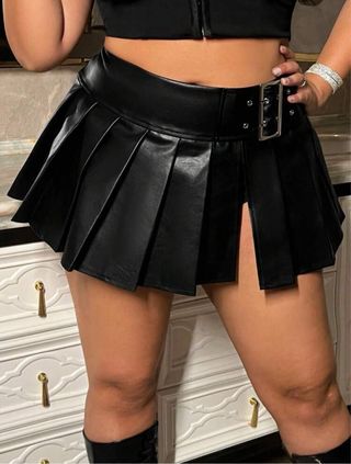 Falda negra plisada - mini