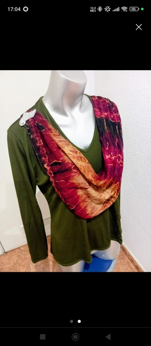 Blusa manga larga verde oliva