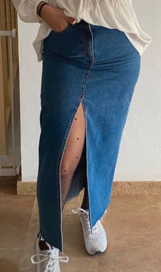Falda vaquera larga azul