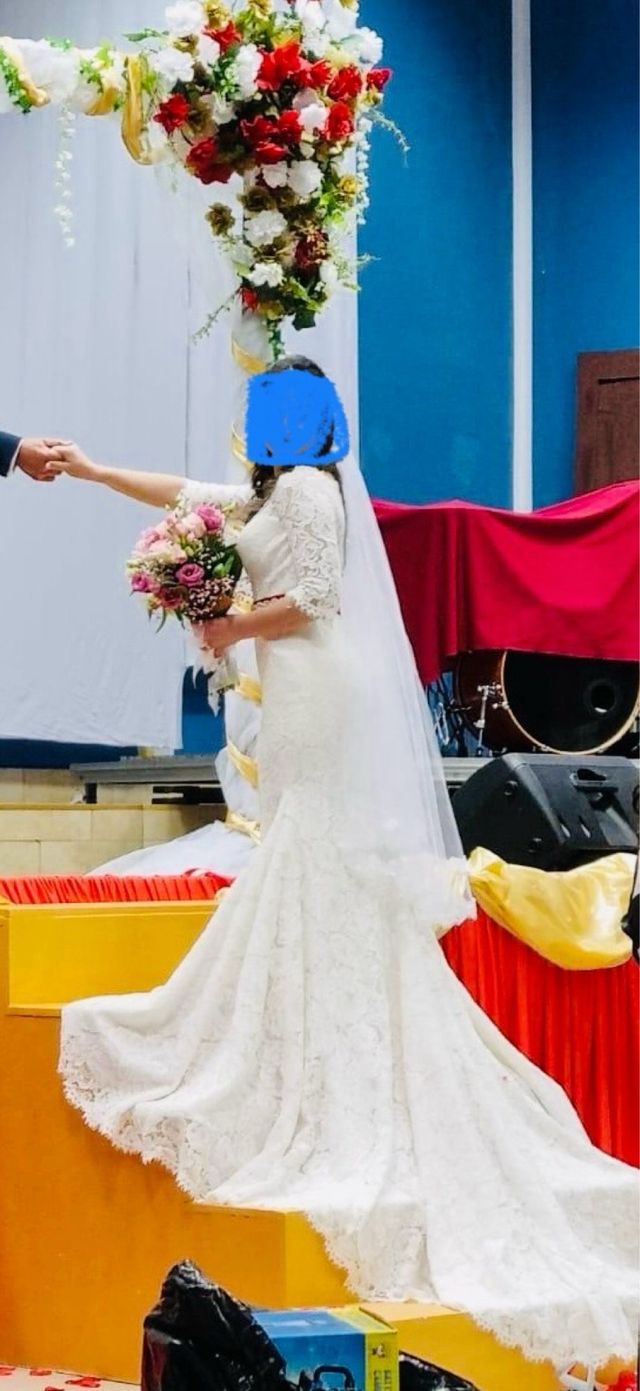 Vestido novia encaje blanco