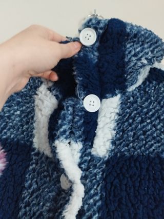 Chaqueta borreguito cuadros azul-blanco talla S