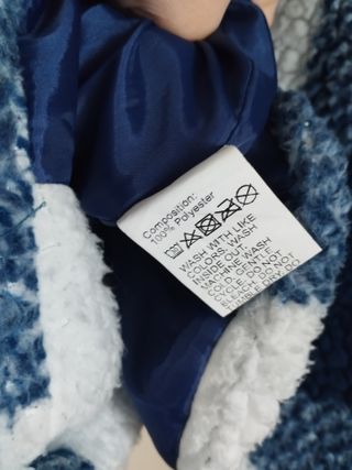 Chaqueta borreguito cuadros azul-blanco talla S