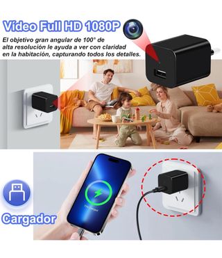 Cámara espía mini cargador