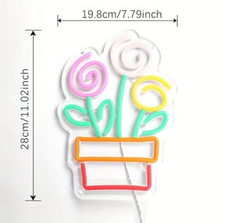 Lampada Neon LED fiori multicolor