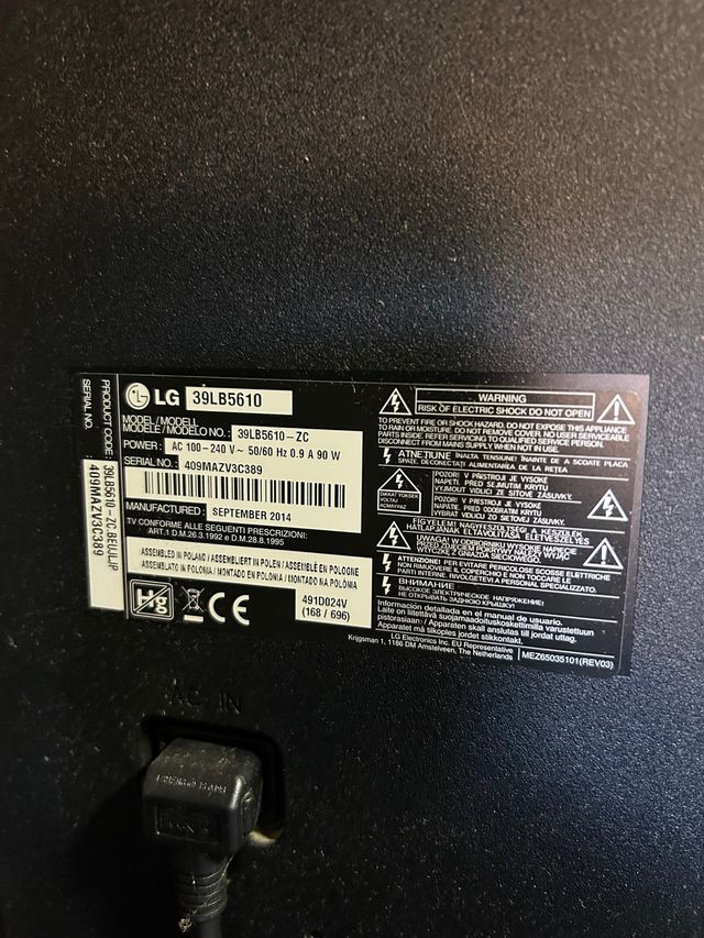 TV LG 39LB5610 - Despiece
