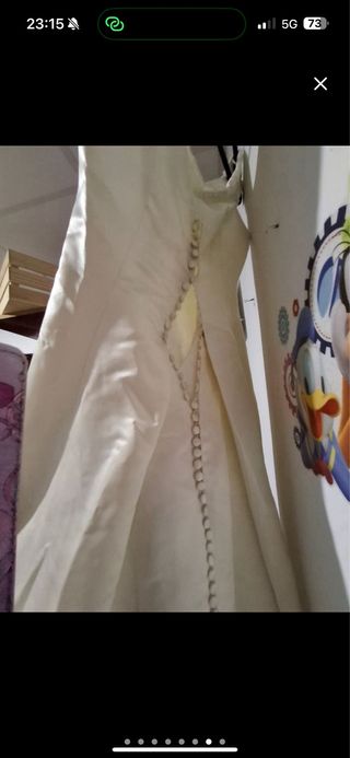 Vestido novia blanco seda