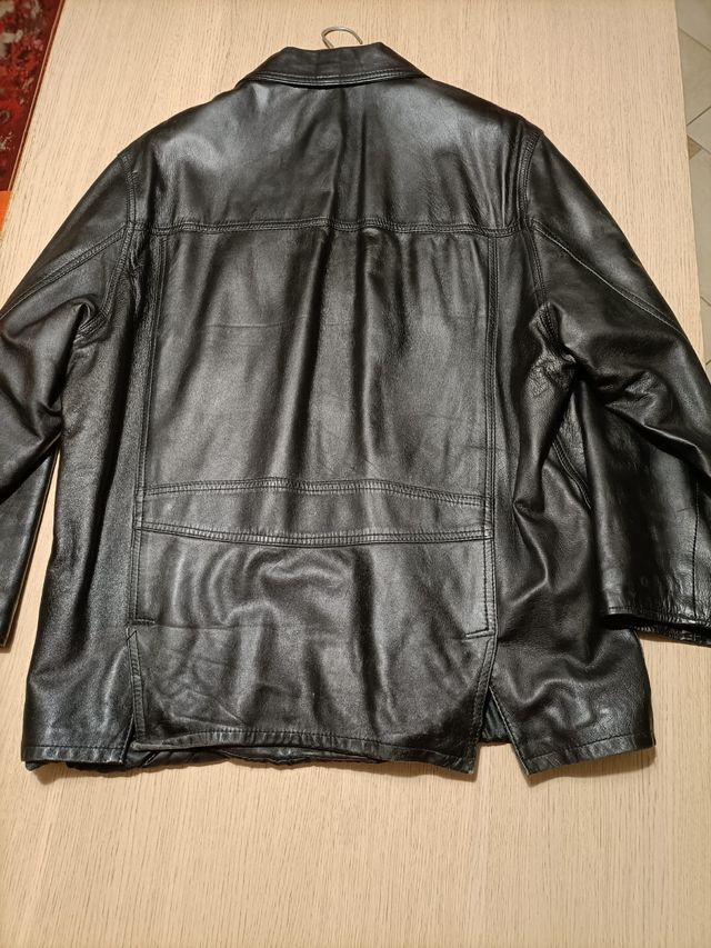 Giacca pelle nera uomo