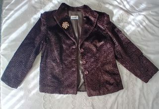 Chaqueta marrón efecto piel astracán 