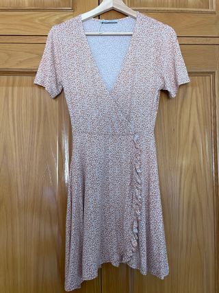 Vestido flores beige-blanco