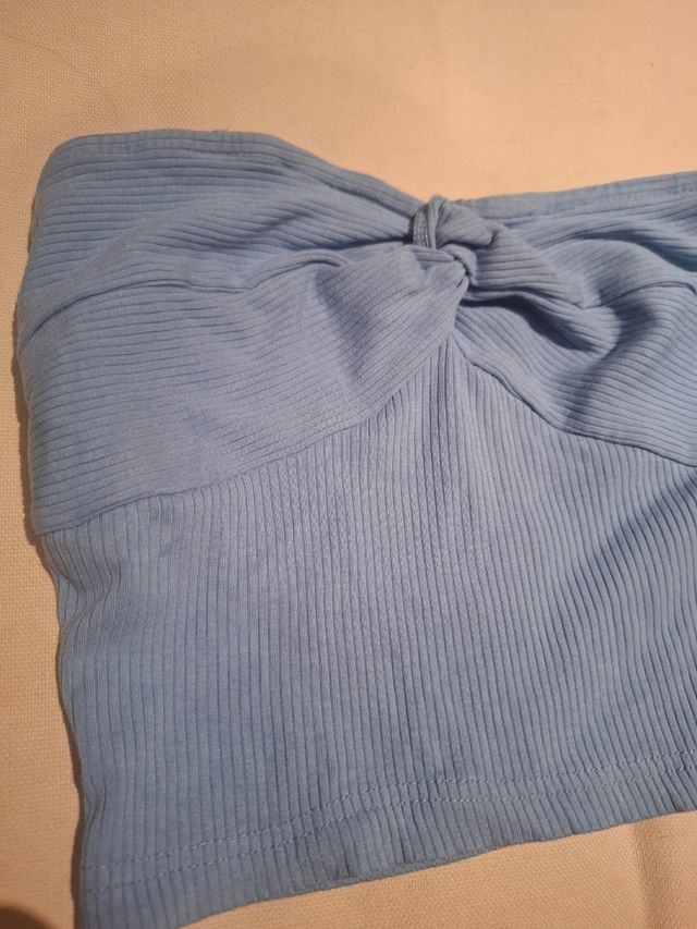 Top azul Shein  sin Tirantes, palabra de honor