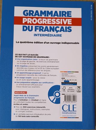 Grammaire progressive intermédiaire corrigés 4è...