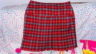 Falda escocesa roja T13-14 años.