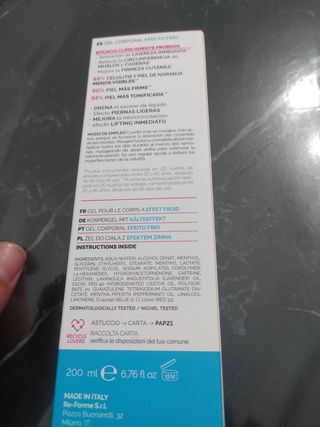 VERALAB Cryo Dren Body Gel - Effetto Freddo