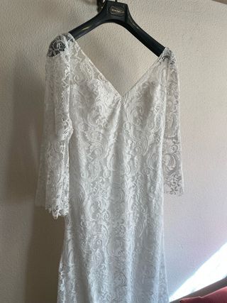 Vestido novia encaje blanco