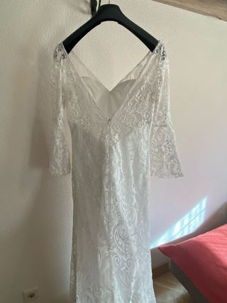 Vestido novia encaje blanco